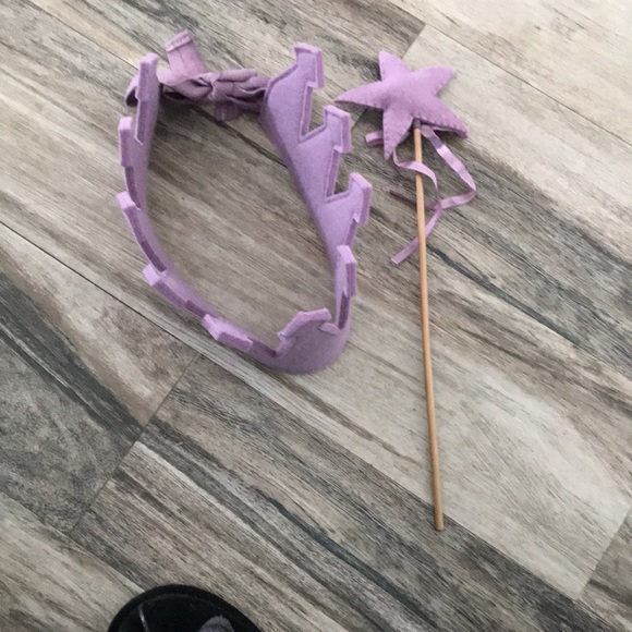 👑 FELT CROWN & STAR WAND PURPLE FOR COSTUME PLAY ONE SIZE FITS ALL! - Picture 2 of 3